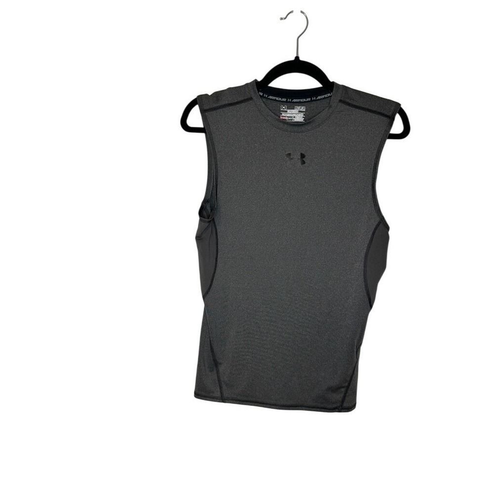 Under Armour HeatGear Compression Tank Top Mens Medium Gray Sleeveless Shirt